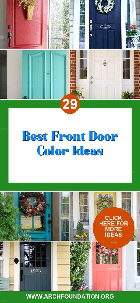 Brighten your entryway with front door color ideas. From soothing pastels to bold hues, discover colors that make your home stand out. Front Door Colors With Clay Color Siding, Coral Front Door Colors, Yellow House Front Door, Colored Front Doors, Painted Front Door Ideas, House Front Door Colors, Coral Front Doors, Bold Front Door Colors, Front Door Color Ideas