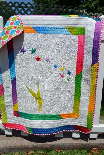 Tin kerbell Nicu Quilts, Inspirational Quilts, Quilts Patchwork, Quilt Borders, Fairy Baby, Kids Quilts, Border Fabric, Cot Quilt, Childrens Quilts