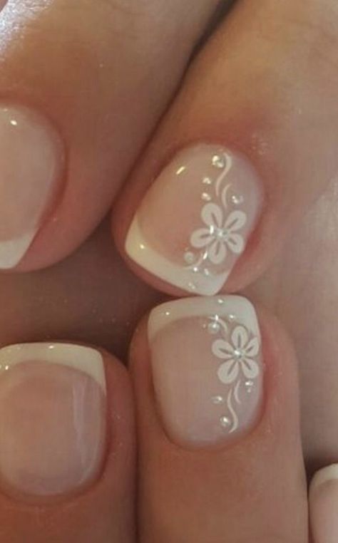 Nails For Bride, Unghie Nail Art, French Manicure Nails, Simple Gel Nails, Wedding Nails For Bride, Manicure Nails, Nails Wedding, Bride Nails, Ideas Nails