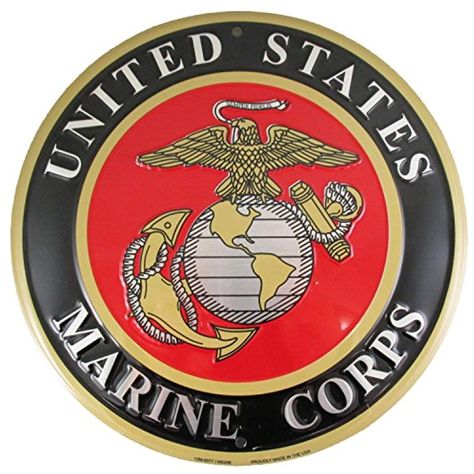 United States Marines Emblem Metal Sign - US Marine Corps USMC Logo, 12 inches * Check out this great product. (This is an affiliate link) #homedcor Usmc Logo, Marine Corps Emblem, Vintage Racing Jacket, Wedding Foods, Military Brat, Round Wall Decor, Patriotic Projects, Man Cave Office, United States Marine Corps