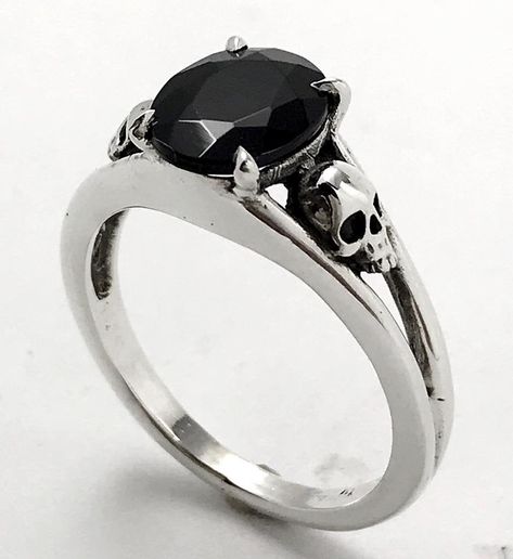 Onyx Ring Men, Skull Lover, Wrist Jewelry, Magical Jewelry, Gothic Rings, Unique Handmade Jewelry, Skull Ring, Gothic Jewelry, Dream Jewelry