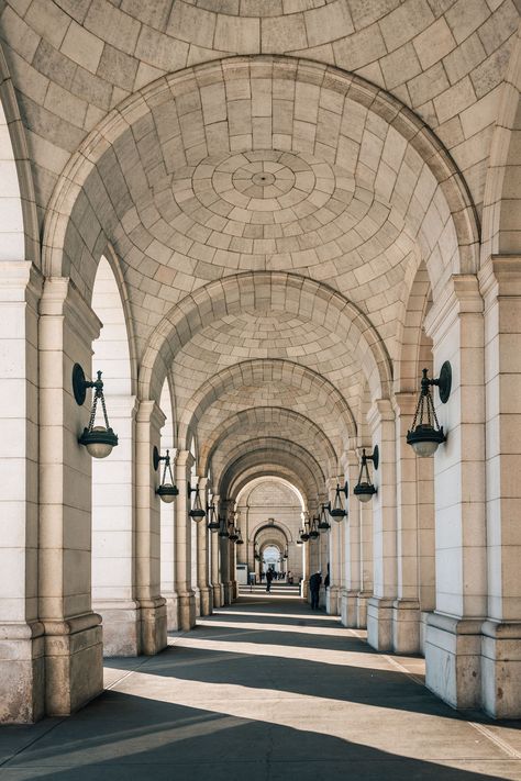 Exterior arches of Union Station, in Washington, DC, District of Columbia Exterior Arches, Union Station Dc, Rail Transport, Hotel Motel, White Car, Posters Framed, Union Station, District Of Columbia, U.s. States