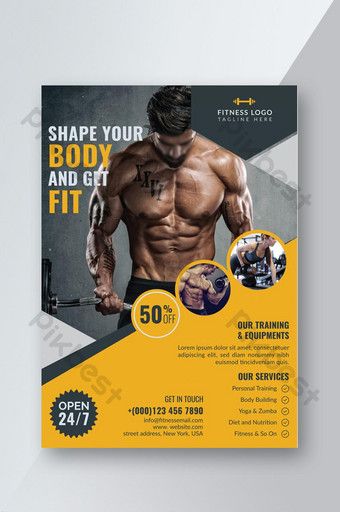 Gym Flyer, Sport Flyer, Gym Banner, Fitness Flyer, Gym Poster, Facebook Cover Design, Desain Editorial, Workout Posters, Visiting Card Design