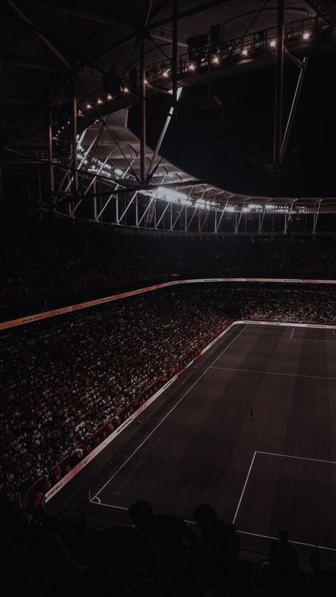 Soccer Field Aesthetic Night, Black Football Aesthetic, Football Night Aesthetic, Dark Football Aesthetic, Football Pitch Aesthetic, Football Stadium Aesthetic, Football Stadium Wallpaper, Stadium Background, Football Night