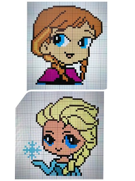 Modele Pixel Art Disney, Elsa Cross Stitch Pattern, Pixlr Art, Elsa Embroidery, Frozen Cross Stitch, Unicorn Cross Stitch Pattern, Character Blankets, Modele Pixel Art, Cross Stitch Pattern Maker