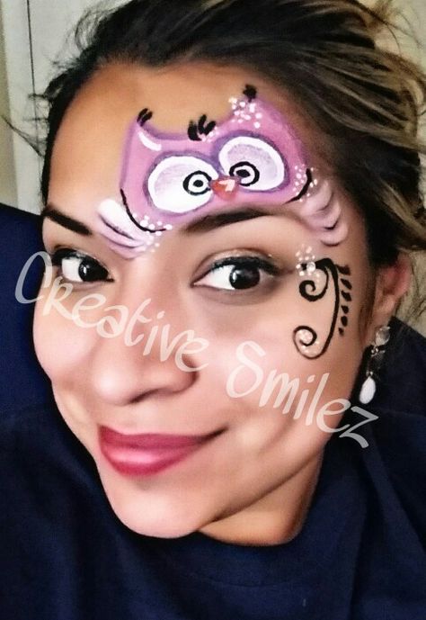 Owl Face Painting, Owl Face Paint, Facepainting Halloween, Owl Face, Painting Halloween, Painting Birds, Fantasy Fest, Face Painting Easy, Kids Face Paint