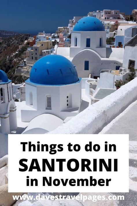 What is Santorini like in November? Twice as nice, with half the crowds! Here's my travel guide to visiting Santorini in November. #santorini #greekislands #greece #islands #november #lowseason #europe Santorini In November, Cruise Greece, Santorini Travel Guide, Things To Do In Santorini, Greece Itinerary, Ship Cruise, European Cruises, Greek Travel, Santorini Travel