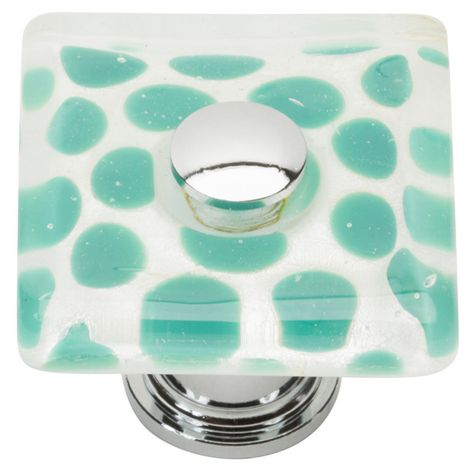 Atlas Homewares 3228-CH Emerald Polka Dot Square Glass Cabinet Knob - 3228-CH Glass Cabinet Knobs, Cabinetry Hardware, Contemporary Cabinets, Inexpensive Furniture, Decorative Knobs, Crystal Knobs, Glass Knobs, Glass Cabinet, Kitchen Cabinets In Bathroom