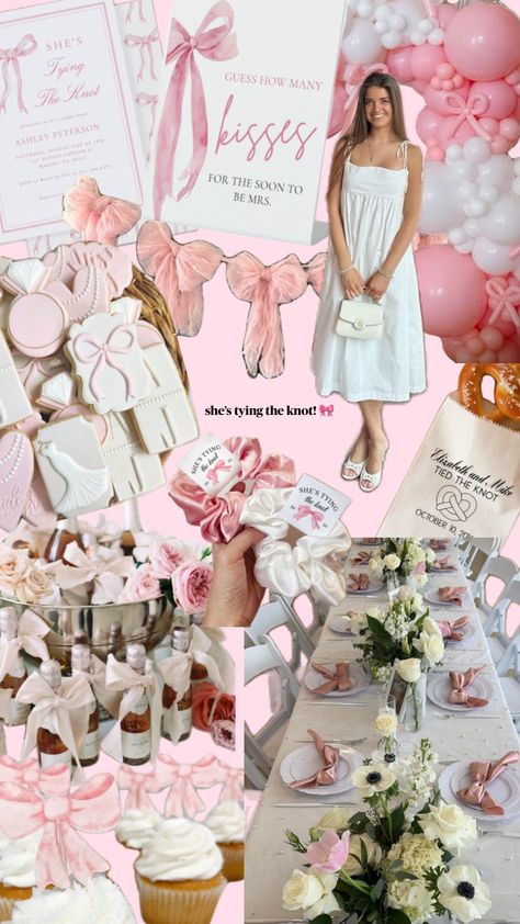 bridal shower theme idea! #wedding #bride #weddinginspo #bridalshower #theme #bows #pink #bridesmaids #weddingaesthetic #beauty #weddingseason #bridalshowerinspo 🎀 Mexico Bachelorette, Pink Green Wedding, Pink Bridesmaids, Bridal Shower Inspo, Bows Pink, Idea Wedding, Bridal Party Favors, Bachelorette Themes, Bachelorette Decorations