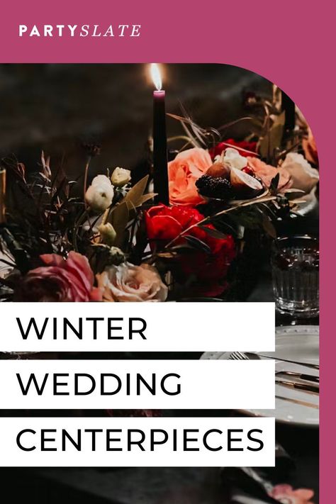 Wintertide weddings wow with their brilliant winter wedding color palettes, cozy (or dramatic) lighting opportunities, and photo-worthy tablescapes. PartySlate’s shortlist of winter wedding centerpieces will have you eager for the next snowfall — minus the shoveling. Winter Wedding Centerpieces Round Table, Winter Wedding Centerpieces Elegant, Winter Wedding Flowers Centerpieces, Winter Wedding Centerpieces Diy, Holiday Wedding Centerpieces, Winter Wedding Table Centerpieces, Round Table Centerpieces Wedding, Long Table Decorations, Rehearsal Dinner Centerpieces