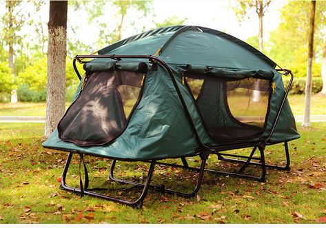 Camping Astethic, Tent Camping Beds, Tent Cot, Camping Accesorios, 2 Person Tent, Camping Cot, Tent Campers, Festival Camping, Bed Tent