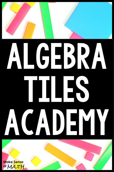 Learn how to use algebra tiles in your middle school math classroom. This course includes ideas for activities, tons of examples, worksheets, and templates that you can use in your algebra, 7th grade math, and 8th grade math classrooms today. Algebra tiles are the perfect key to help your students make sense of math. Teaching Algebra Middle School, Algebra Help High Schools, Algebra Games Middle School, Pre Algebra Activities, Algebra Classroom, Algebra Interactive Notebooks, Seventh Grade Math, Pre Algebra Interactive Notebook, Graphing Linear Equations