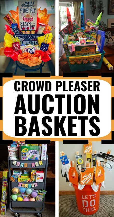 gift basket ideas for fundraisers crowd pleaser raffle baskets profitable basket raffle themes for silent auction fundraising events school work or door prizes Gift Baskets For Fundraising, School Auction Gift Basket Ideas, Family Fun Raffle Basket Ideas, Gift Basket Donation Ideas, Gift Basket Ideas For Silent Auctions, Fundraiser Auction Baskets, Golf Raffle Basket Ideas Silent Auction, School Silent Auction Ideas Fundraising, Gift Basket Ideas For School Fundraiser