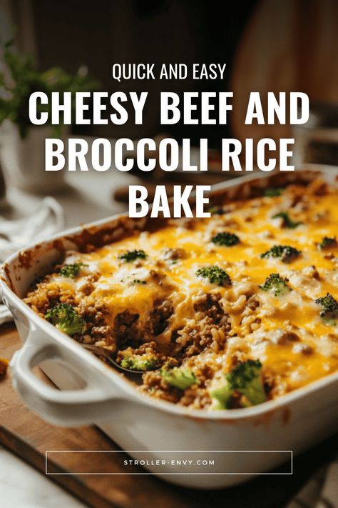 Indulgent Cheesy Beef and Broccoli Rice Bake 🧀 Ground Beef Broccoli Rice Casserole, Ground Beef And Broccoli Recipes For Dinner, Ground Beef Rice Broccoli Recipes, Hamburger Rice Broccoli Cheese Casserole, Beef And Broccoli Bake, Beef And Rice Bake, Ground Beef Broccoli Rice, Ground Beef And Broccoli Casserole, Ground Beef And Broccoli Recipes