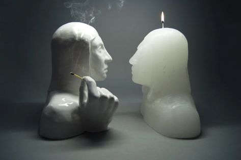 Evil Reflection, Making A Candle, Candle Sculpture, Cross Hatching, Ceramic Shop, Bad Habit, Mold Making, A Bad, Letting Go