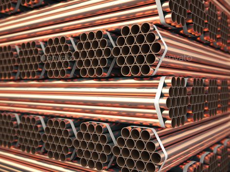 Copper or bronze metal pipes in warehouse. Heavy non-ferrous met by maxxyustas. Copper or bronze metal pipes in warehouse. Heavy non-ferrous metallurgical industry. 3d illustration#pipes, #warehouse, #Heavy, #Copper Non Ferrous Metals, Senior Project, Copper Pipe, Metal Pipe, Bronze Metal, Automobile Industry, Print Designs Inspiration, Steam Punk, Diy Style