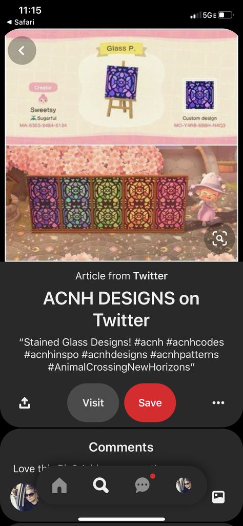 Stained Glass Animal Crossing, Animal Crossing Stained Glass Design, Stained Glass Acnh, Acnh Stained Glass Design, Acnh Stained Glass Code, Acnh Castlecore, Calm Core, Acnh Wallpaper Designs, Acnh Pathways