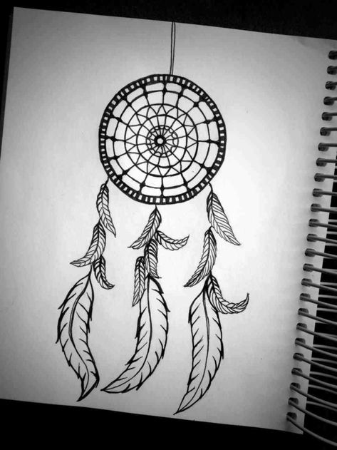 dreamcatcher-drawing-beginner-drawing-ideas-black-pencil-sketch-on-white-background Hope Drawing Ideas Inspiration, Easy Dreamcatcher, Cool Drawings Tumblr, Tumblr Drawings Easy, Easy Pen Drawing, Dreams Drawing, Dreamcatcher Drawing, Sketch Quotes, Cool Easy Drawings