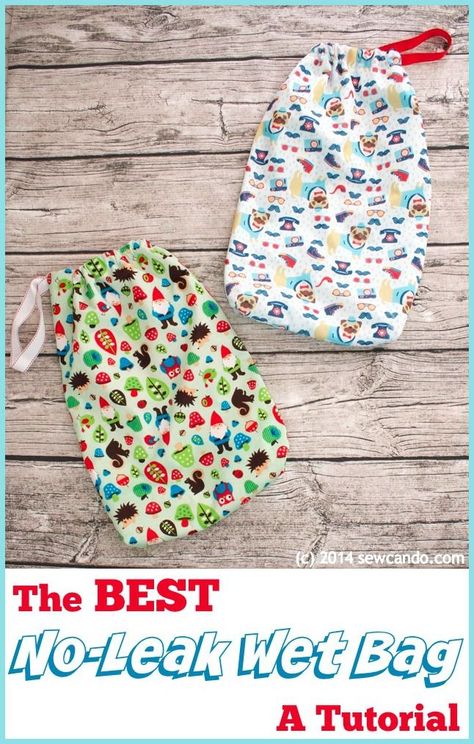 Sew Can Do: Tutorial Time: The Best DIY No-Leak Wet Bag.  This double layered design says goodbye to leaks!  Great for cloth diapers, potty training, swimsuits, towels, damp mittens & socks...anything that's gotten wet! Training Swimsuits, Wet Bags, Baby Bubble Romper, Operation Christmas Child, Baby Sewing Projects, Cloth Pads, Baby Projects, Baby Diy, Wet Bag