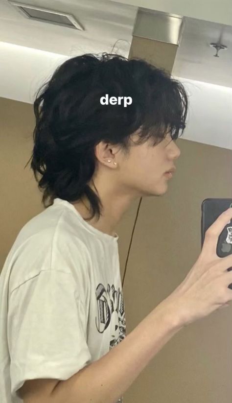 @mariyacerg on instagramv Shalt Hairstyle, Men Shag Mullet, Wolfcut Hairstyle Mens, Layered Fringe Men, Side Taper Mullet, Shaggy Wolfcut Men, Modern Mullet Front View, Wolfcut Male Straight Hair, Guy With Wolf Cut