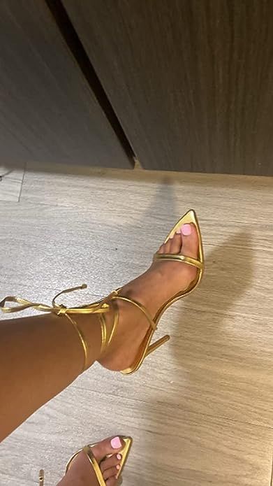 #Gold Strappy heels #gold high heels #Gold Strappy Gold Pointed Toe Heels, Gold Heels Aesthetic, Gold Stilletos, Gold Pointed Heels, Gold Pumps Heels, Ball Nails, Gold Stiletto Heels, Trendy High Heels, Gold Stilettos