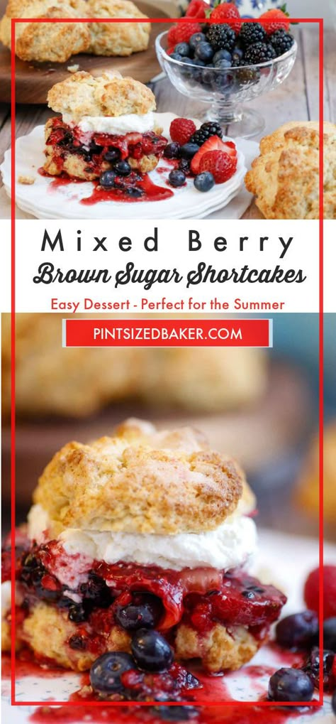 Berry Shortcake Recipe, Blueberry Sangria Recipes, Berry Shortcake, Sugar Biscuits, Sweet Whipped Cream, Shortcake Recipe, Berries Recipes, Fruity Desserts, Homemade Whipped Cream