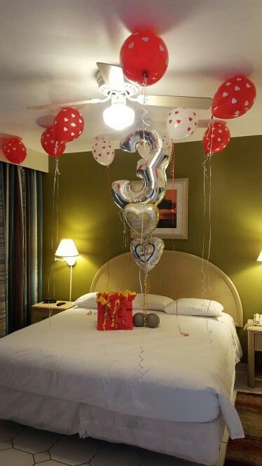 3th year anniversary surprise ❤ 1 Year Anniversary Balloon Ideas, 3rd Year Anniversary Ideas, Anniversary Surprise For Him, 3rd Year Anniversary Gifts, 4 Year Anniversary, 3 Year Anniversary, Surprise For Him, Boyfriend Anniversary, Anniversary Surprise