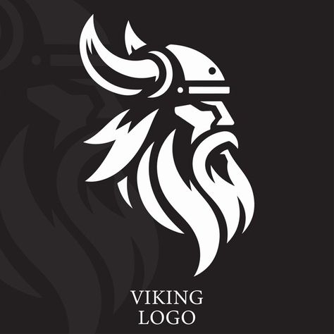 Viking logo template | Premium Vector #Freepik #vector Viking Silhouette, Odin Art, Colorado Logo, Viking Logo, Print Design Art, Bull Logo, Elegant Tattoos, Drawing Reference Poses, Silhouette Design