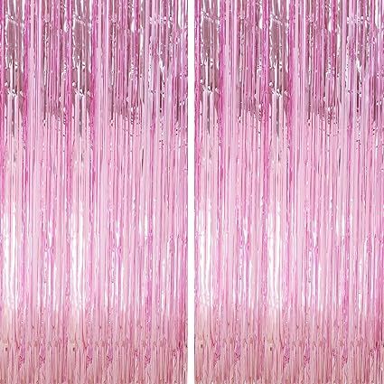 Amazon.com: Crosize 2 Pack 3.3 x 9.9 ft Pink Foil Fringe Backdrop Curtain, Streamer Backdrop Curtains, Streamers Birthday Party Decorations, Tinsel Curtain for Parties, Galentines Decor, Preppy, Photo Booth : Electronics Pink Streamers, Pink Photo Booth, Tinsel Curtain Backdrop, Barbie Fringe Backdrop, Tinsel Fringe Backdrop, Purple Tinsel Backdrop, Pink Tinsel Curtain, Streamer Decorations, Foil Curtain