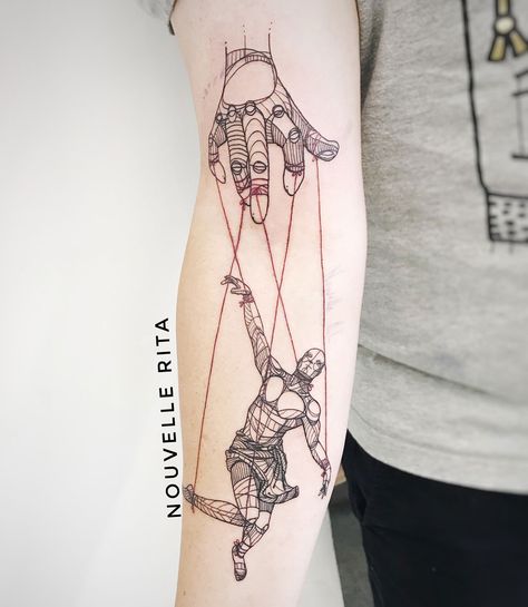 Puppet Master Marionette Tattoo, Puppet Tattoo, Anker Tattoo, Puppet Master, Semicolon Tattoo, Elephant Tattoos, Hand Puppet, Trendy Tattoos, Tattoo Tattoo