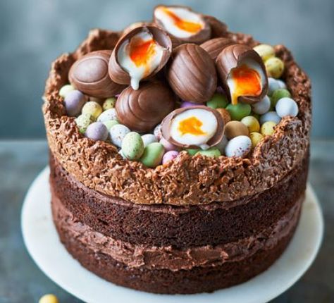 Easter Cake Ideas, Easter Nest Cake, Easter Egg Cake, Easter Cake Recipes, Easter Nests, Egg Cake, Bbc Good Food, Easter Baking, Easter Cake