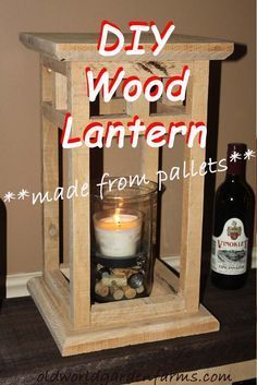 Diy Wood Lanterns, Wood Lantern Diy, Diy Wooden Lantern, Wooden Lanterns Diy, Rustic Wood Lanterns, Diy Lantern, Made From Pallets, Pallets Diy, Lantern Ideas