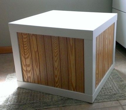 20+ IKEA Hacks using the Lack side table - the Lack side table is under $10 at IKEA; use this fun collection of 20+ IKEA hacks to turn it the home decor piece you really want. I'd love to know which IKEA lack hack is your favorite! Ikea Lack Hack, Cube Storage Bench, Ikea Table Hack, Ikea Outdoor Furniture, Lack Coffee Table, Lack Table, Ikea Lack Table, Rustic Dining Furniture, Diy Storage Bench