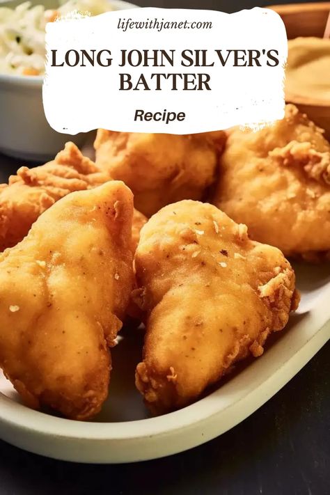 Long John Silver's Batter Silver Fish Recipe, Fried Fish Batter, Beer Batter Recipe, Long John Silvers Batter, Beer Battered Fish Recipes, Fish Batter Recipe, Air Fryer Fish Recipes, Fish N Chips Recipe, Long John Silver