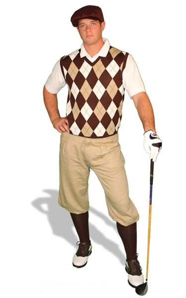 10 Easy 1920s Men's Costumes Ideas Golf Costumes, 1920s Mens Costume, Mens Outfits Dressy, Mens Golf Fashion, Retro Golf, Mens Fancy Dress, Golf Socks, Golf Clothes, Vintage Halloween Costume