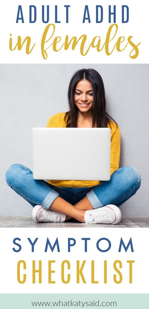 adult adhd in females symtom checklist. woman looking at laptop and smiling. Add In Females, Add Paralysis, Add Symptoms In Women, Add In Women, Add Symptoms, Reflex Integration, Healing Journaling, Guy Stuff, Executive Functioning