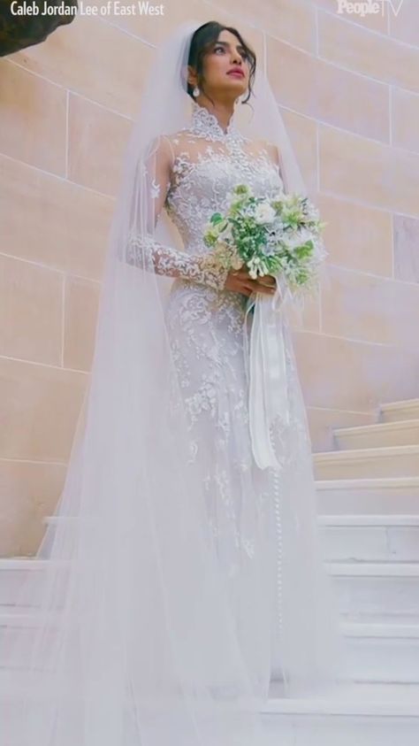 Priyanka Wedding Dress, Priyanka Chopra Wedding Dress, Prinka Chopra, Priyanka Chopra Wedding, Elegant Long Sleeve Wedding Dresses, Christian Wedding Gowns, Arabian Wedding, Wedding Dress Illustrations, Celebrity Prom Dresses