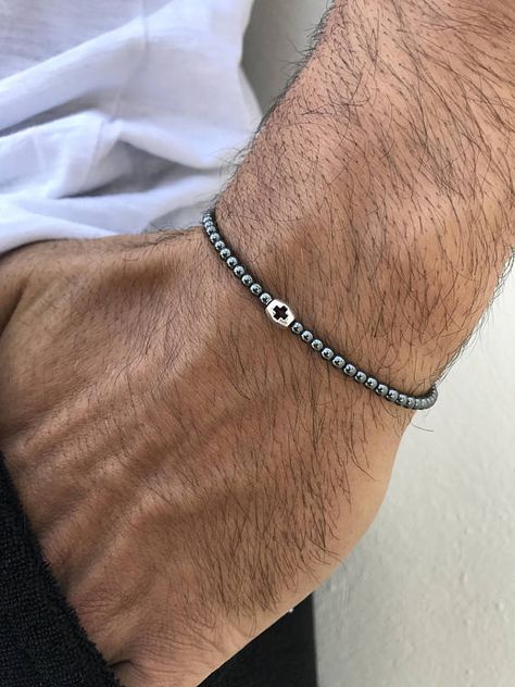 Mens Bracelet Fashion, Mens Bracelets, Men With Street Style, Antique Engagement Rings, Cross Bracelet, Cross Jewelry, Sea Glass Jewelry, Mens Fashion Trends, Handmade Products