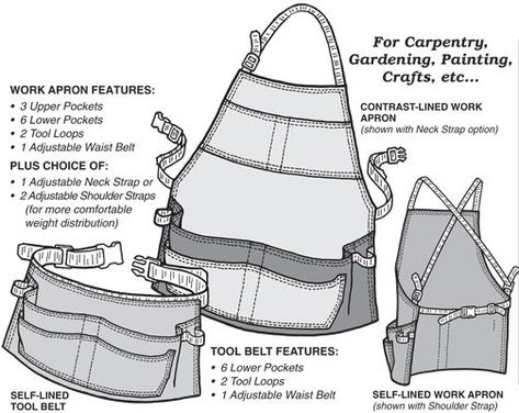 GP536 - Work Apron & Tool Belt Tool Belt Diy, Belt Bag Pattern, Garden Tool Belt, Apron Pattern Free, Leather Working Projects, Utility Apron, Tool Apron, Belt Pattern, Work Apron