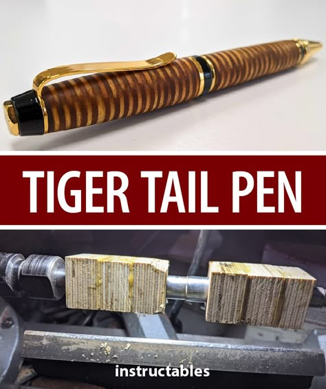 Lathe Pens Wood Turning, Pen Turning Projects, Wood Pens Handmade, Wood Turning Pens, Wooden Pens, Laminated Plywood, Woodworking Gifts, Pen Projects, Awesome Woodworking Ideas