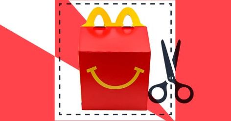 McDonald's gives away Happy Meal box template so you can make your own | Metro News Happy Meal Template, Mcdonalds Happy Meal Box Template, Happy Meal Box Template, Template Hello Kitty, Mcdonalds Chips, Hamburger Box, Free Mcdonalds, Happy Meal Box, Meal Box