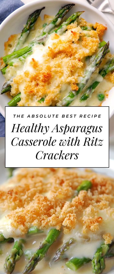 Image for Healthy Asparagus Casserole with Ritz Crackers Asparagus Recipes For Christmas, Asparagus Egg Recipes, Asparagus Casserole With Ritz Crackers, Crockpot Asparagus Recipes, Vegetable Casserole With Ritz Crackers, Recipes For Asparagus, Casserole With Ritz Crackers, Asparagus Casserole Recipes, Healthy Asparagus