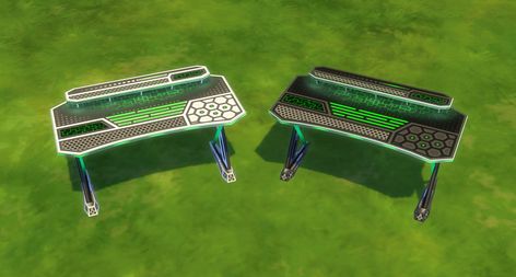 Mod The Sims - Alien desk to match all the alien things. Alien Furniture, Futuristic Desk, Alien Stuff, High School Years, The Desk, Sims 4 Game, Electronic Art, Sims Mods, Maxis Match