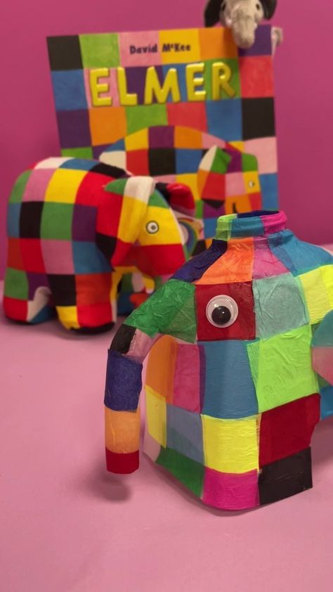 Who knew recycling could be this much fun? 🐘 We tried upcycling, and we turned a milk bottle into Elmer the Elephant! Will you try this… | Instagram Elmer The Elephant, Elmer The Elephants, Elephant Crafts, Easy Toddler Activities, Art Activities For Toddlers, Eyfs Activities, Nursery Activities, Preschool Art Activities, Toddler Learning Activities