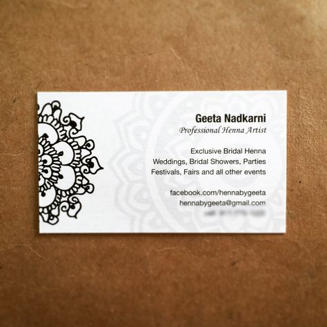 Henna by Geeta mehndi mehendi designs   check out www.facebook.com/hennabygeeta insta: @hennabygeeta Mehandi Business Card, Mehndi Artist Visiting Card, Mehndi Business Card, Mehndi Visiting Card Design, Henna Artist Business Cards, Henna Business Card, Mehandi Artist Logo Design, Mehendi Artist Logo, Mehndi Card Designs