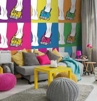 Carta da parati Scarpe Pop Art, Wedding Ideas, Kids Rugs, Interior Design, Home Decor, Design, Art, Home Décor