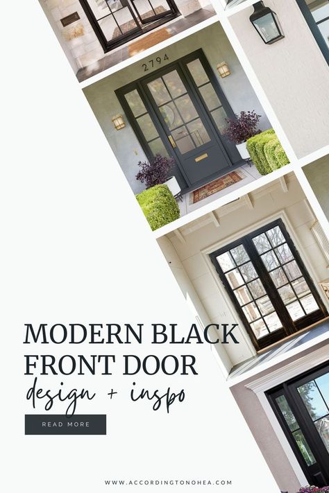 The best inspiration for custom modern entry doors Modern Black Front Door, Transitional Front Door, Front Door With Side Lights, Modern Entry Doors, Front Entry Door, Black Front Door, Modern Entry Door, Modern Entry, Black Front Doors