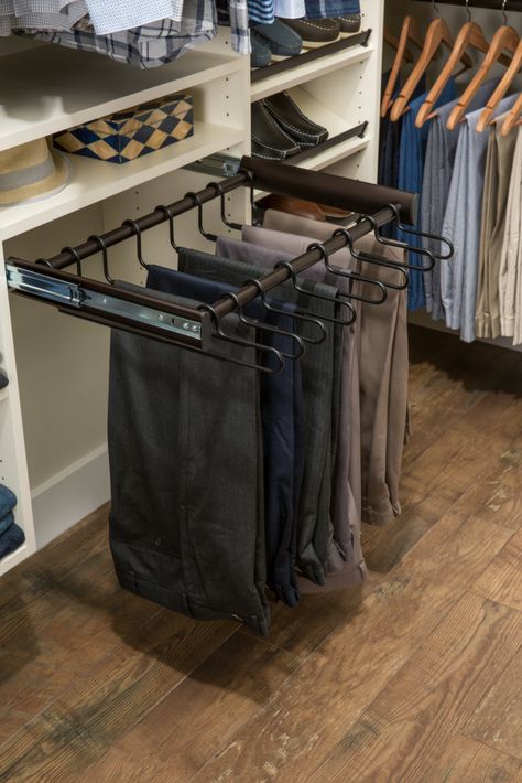 7 Closet Organization Ideas & Hanging Organizer Systems| Innovate Home Org Columbus Ohio - Innovate Home Org Mens Closet Organization, Mens Closet, Pants Organization, Organized Closet, Attic Closet, Attic Playroom, Closet Rack, Closet Hacks Organizing, Pants Rack