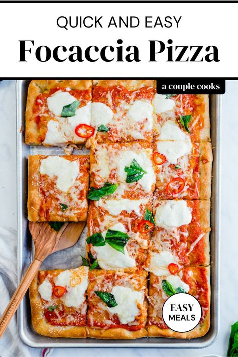 Vegan Pizza Toppings, Best Focaccia, Make Focaccia, Sheet Pan Pizza, Focaccia Pizza, Recipes Pizza, Winter Salad Recipes, A Couple Cooks, Vegetarian Cookbook