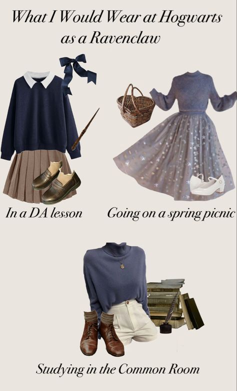 A style mood board for Ravenclaw students. Ravenclaw Students, Style Mood Board, Ravenclaw, A Style, Hogwarts, Mood Board, Polyvore Image, How To Wear, Pins